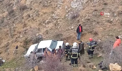 Çorum’da Şarampole Uçan Otomobilin Sürücüsü Yaralandı